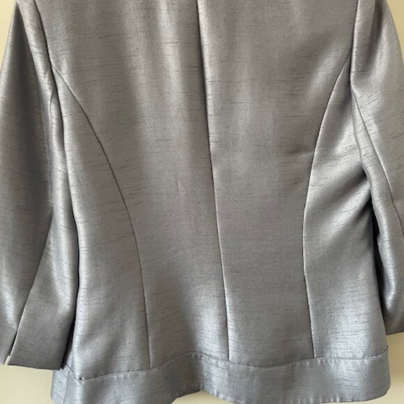 Jacques Vert VTG Jacket -metallic Gray -cropped tailord - Size 10 - Picture 9 of 9